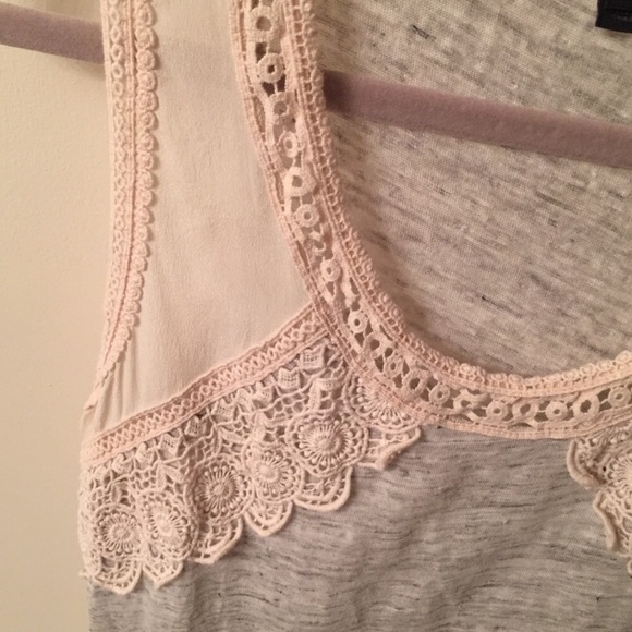 SOLD PLATOS J. Crew Grey Heathered Linen & Cream - Picture 5 of 8